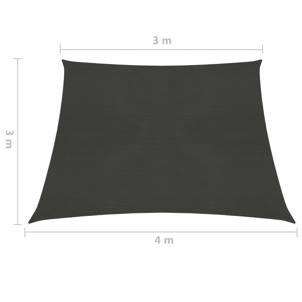 vidaXL Pânză parasolar, antracit, 3/4x3 m, HDPE, 160 g/m²