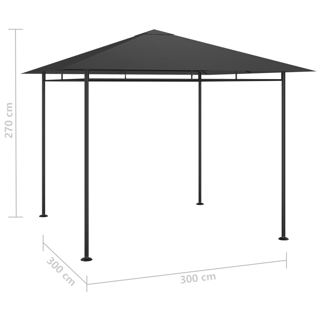 vidaXL Pavilion, antracit, 3x3x2,7 m, 180 g/m²