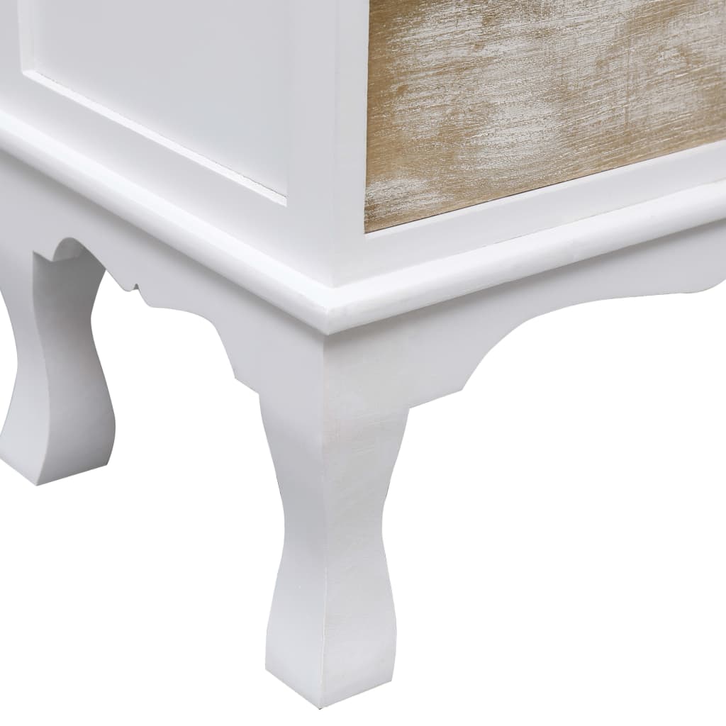 vidaXL Dulap cu sertare, alb, 50 x 30 x 80 cm, lemn