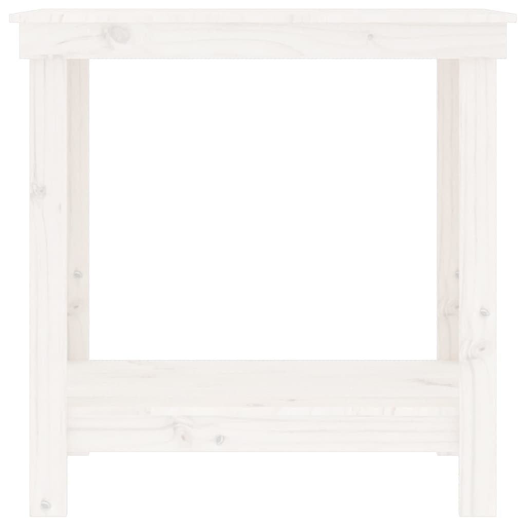 vidaXL Banc de lucru, alb, 80x50x80 cm, lemn masiv pin