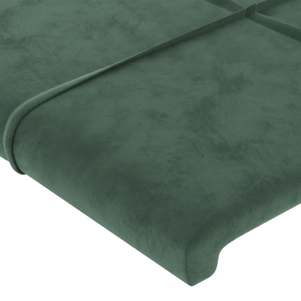 vidaXL Tăblie de pat cu aripioare verde închis 147x16x78/88 cm catifea