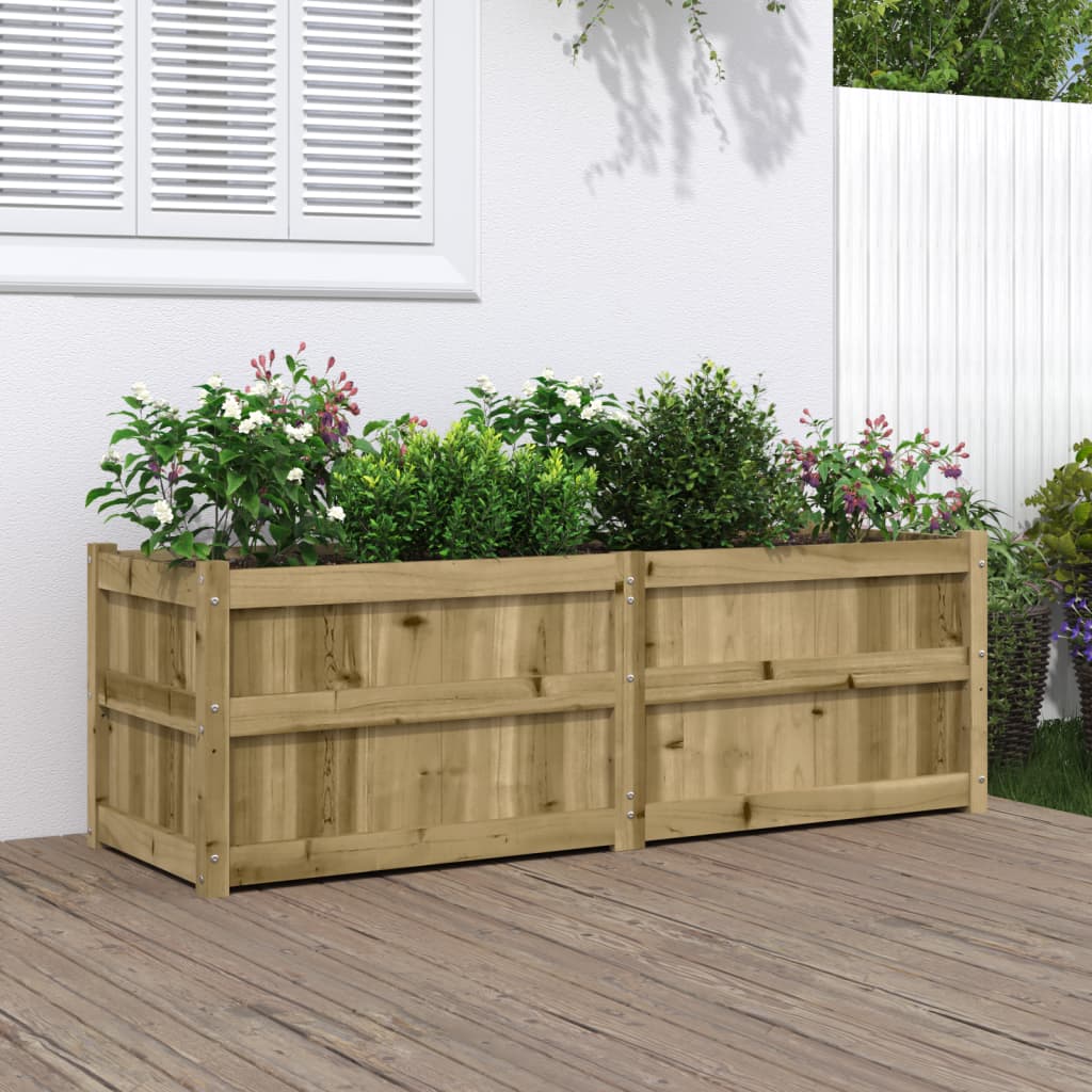 vidaXL Jardinieră de grădină, 150x50x50 cm, lemn de pin impregnat