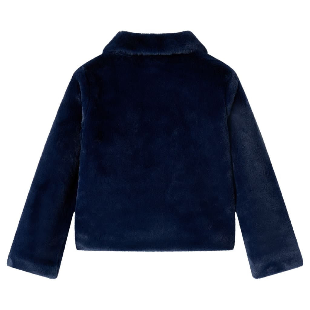 Palton pentru copii din blană artificială, bleumarin, 104