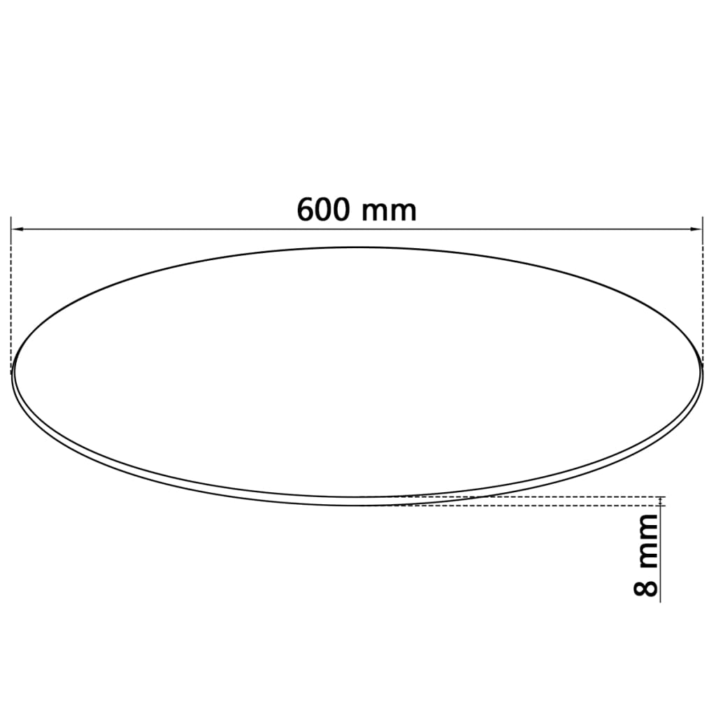 vidaXL Blat de masă rotund, din sticlă securizată, 600 mm