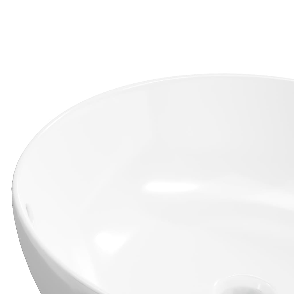 vidaXL Chiuvetă de baie, alb, 44x17 cm, ceramică, rotundă