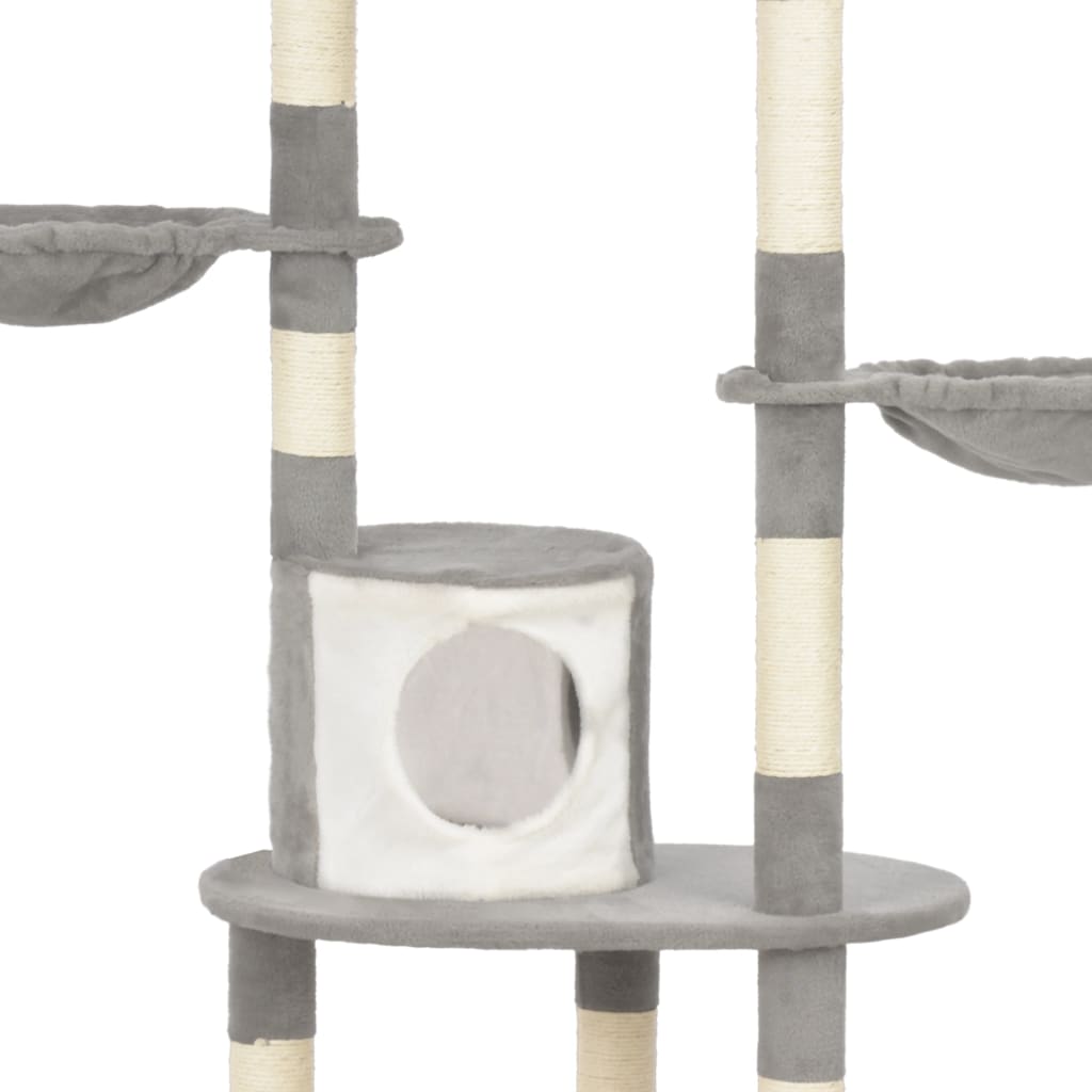 vidaXL Ansamblu pisici cu stâlpi din funie de sisal, gri, 180 cm