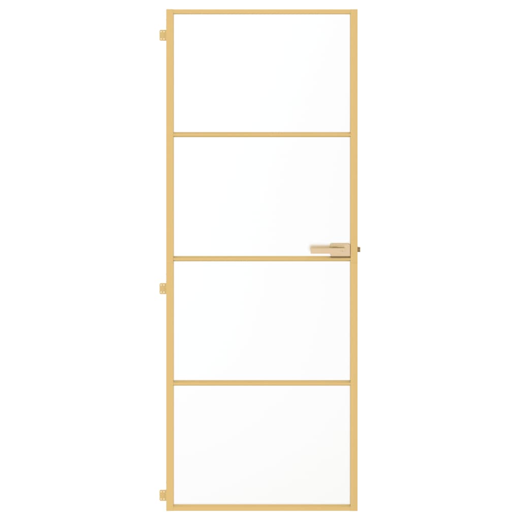 vidaXL Ușă interior Slim auriu 76x201,5 cm sticlă securizată/aluminiu