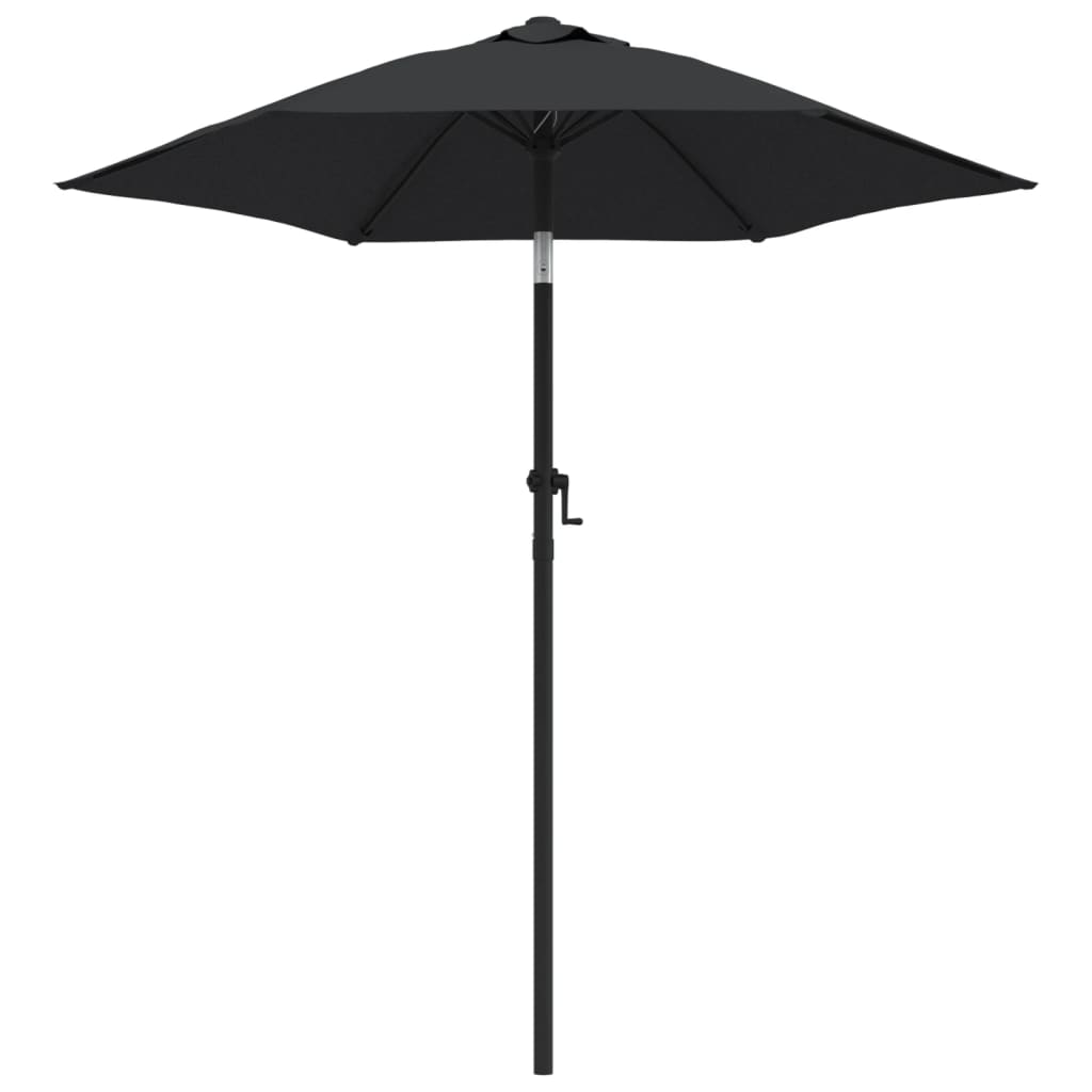 vidaXL Umbrelă de soare, negru, 200 x 224 cm, aluminiu