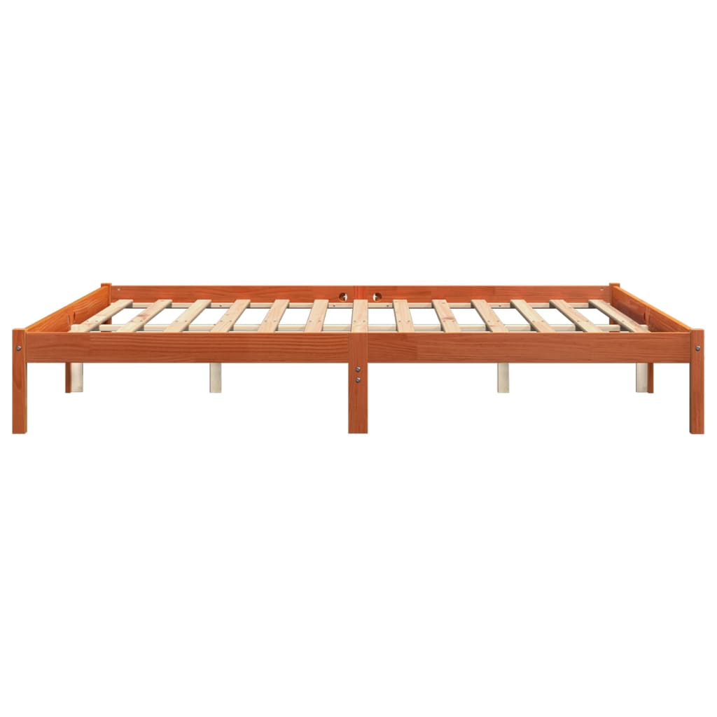 vidaXL Cadru de pat, maro ceruit, 200x200 cm, lemn masiv de pin