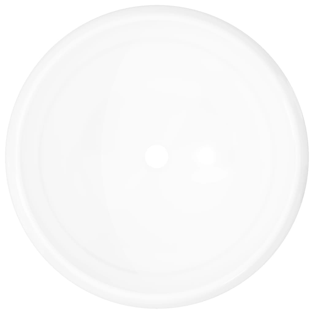 vidaXL Chiuvetă de baie rotundă, alb, 40 x 15 cm, ceramică