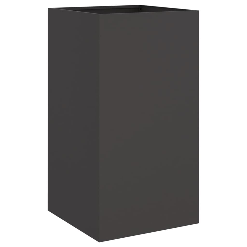 vidaXL Jardinieră, negru, 42x38x75 cm, oțel laminat la rece