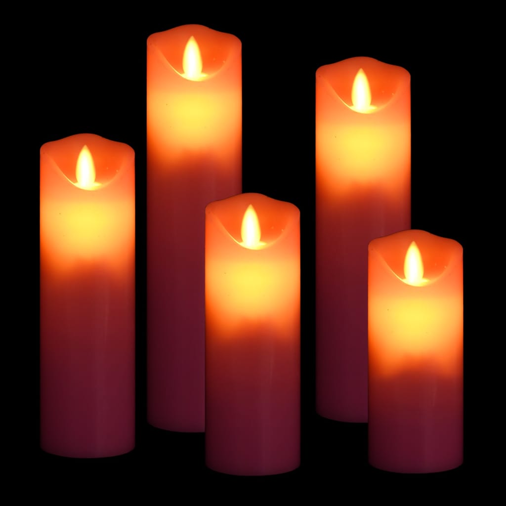 vidaXL Set lumânări electrice cu LED și telecomandă, 5 buc., alb cald