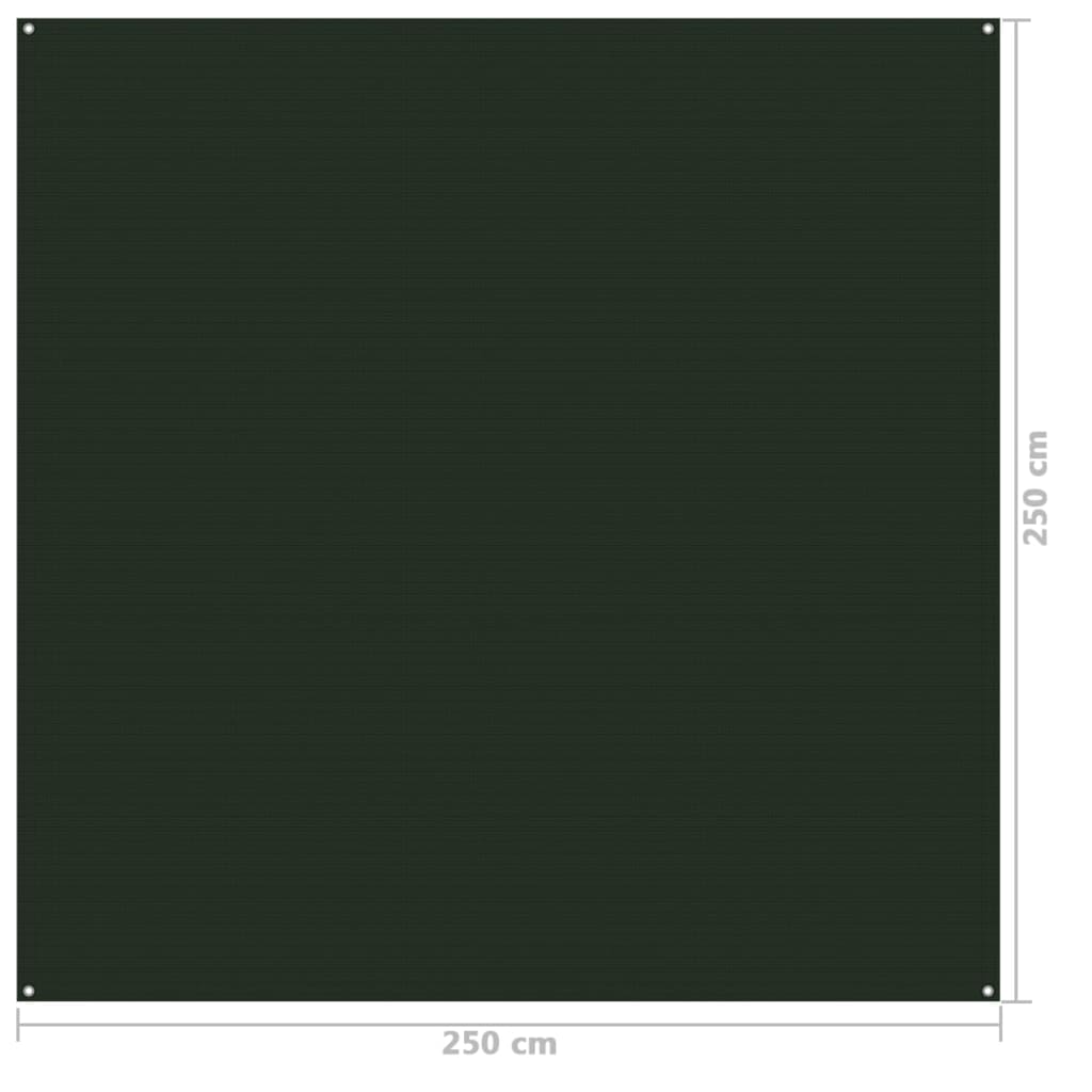 vidaXL Covor pentru cort, verde închis, 250x250 cm