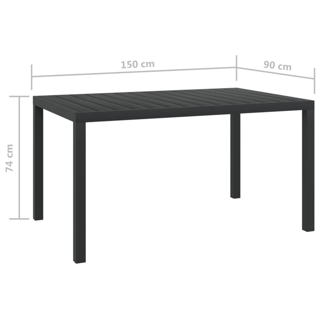 vidaXL Set de masă pentru grădină cu perne, 5 piese, negru, poliratan