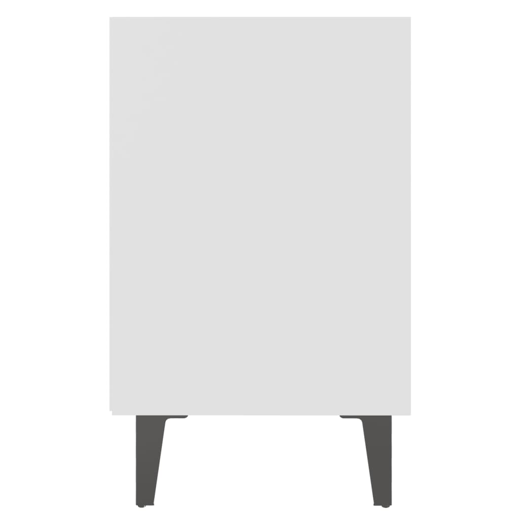 vidaXL Noptieră cu picioare metalice, alb, 40x30x50 cm