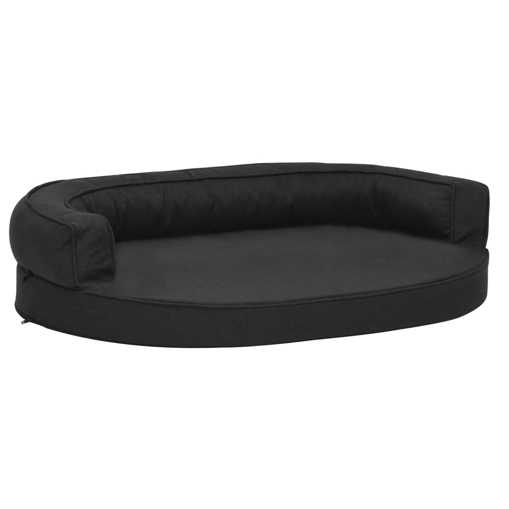 vidaXL Saltea ergonomică pat de câini, negru, 75x53 cm, aspect de in