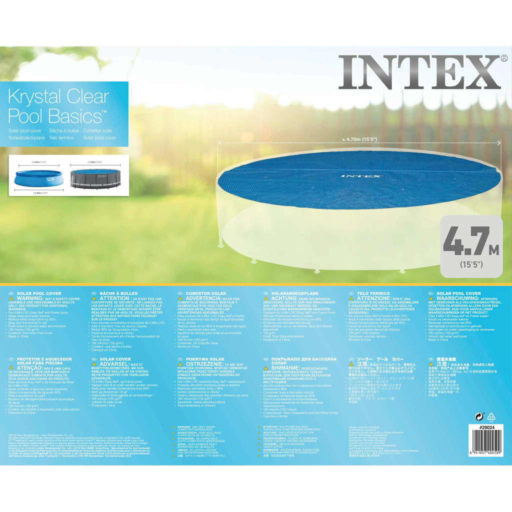 Intex Prelată solară de piscină, 488 cm, rotund
