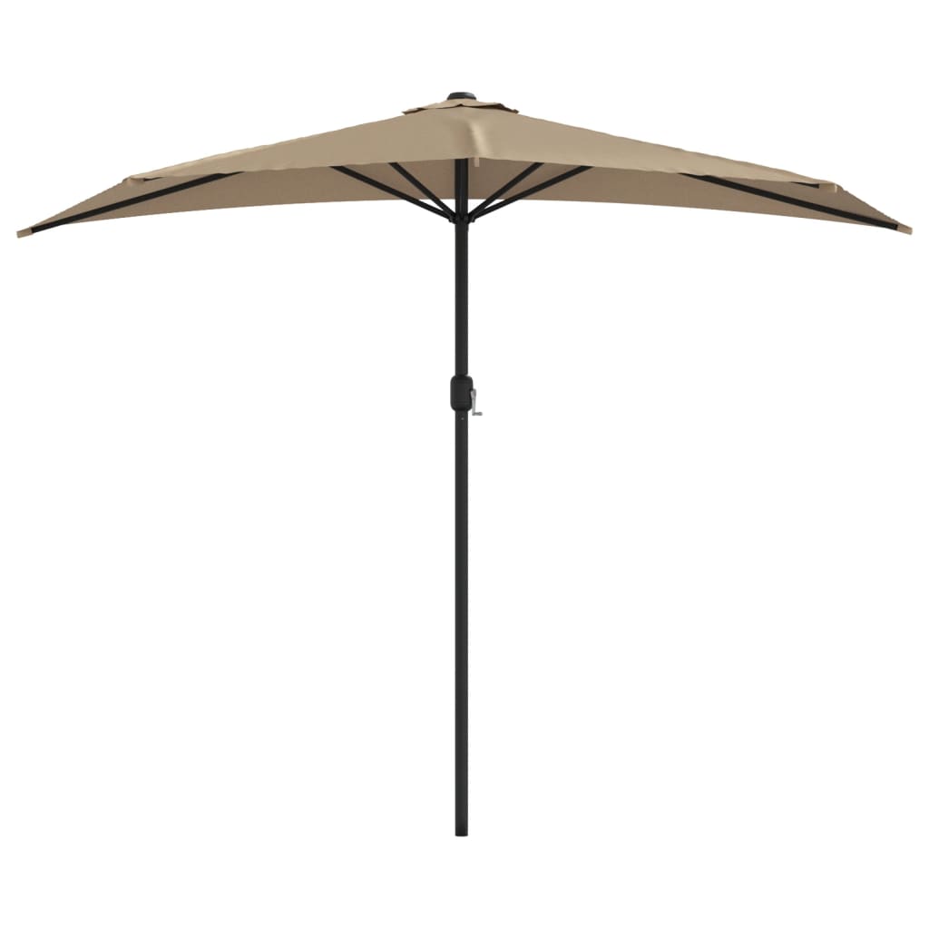 vidaXL Umbrelă de soare de balcon, tijă aluminiu gri taupe, 270x144 cm