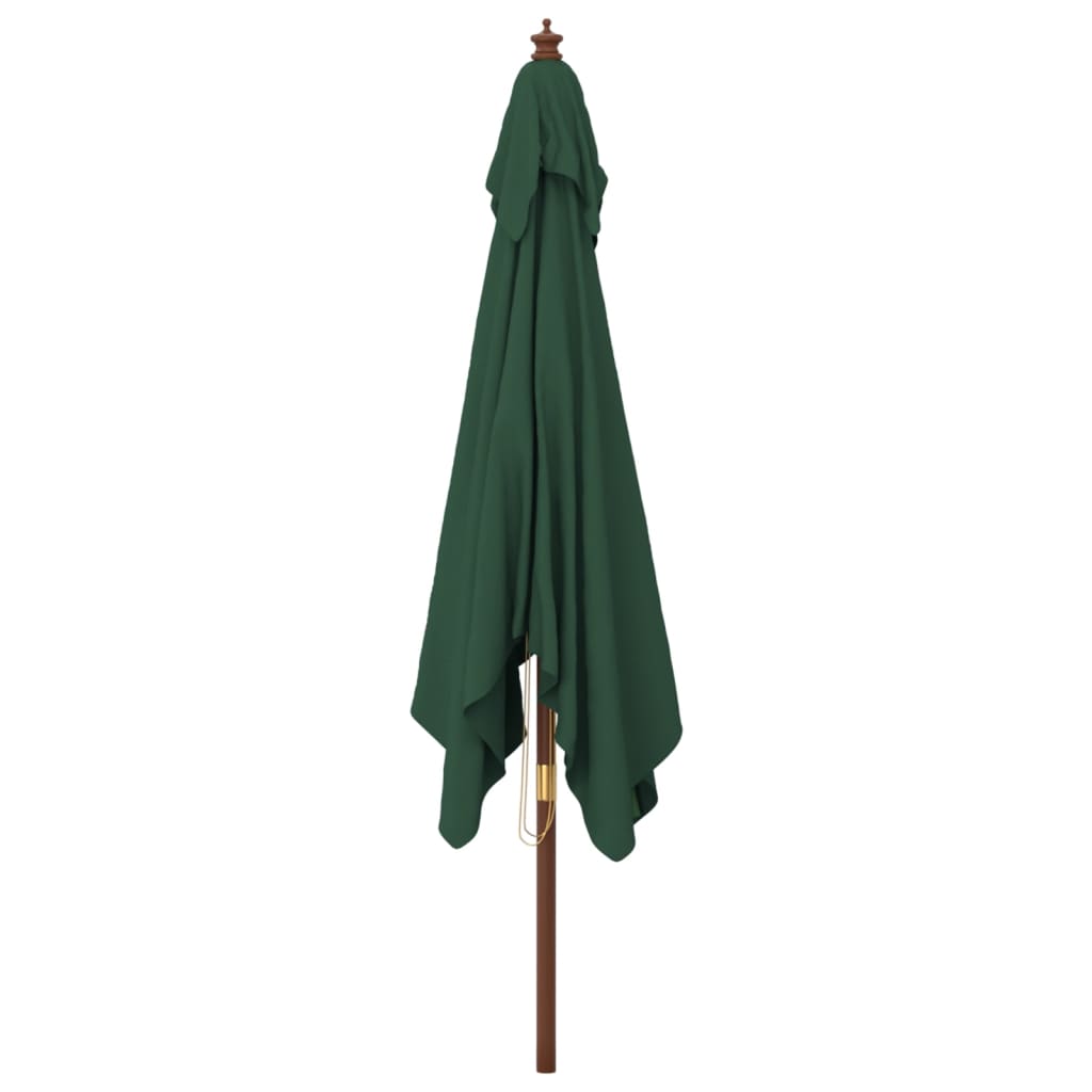 vidaXL Umbrelă de grădină stâlp din lemn, verde, 300x300x273 cm