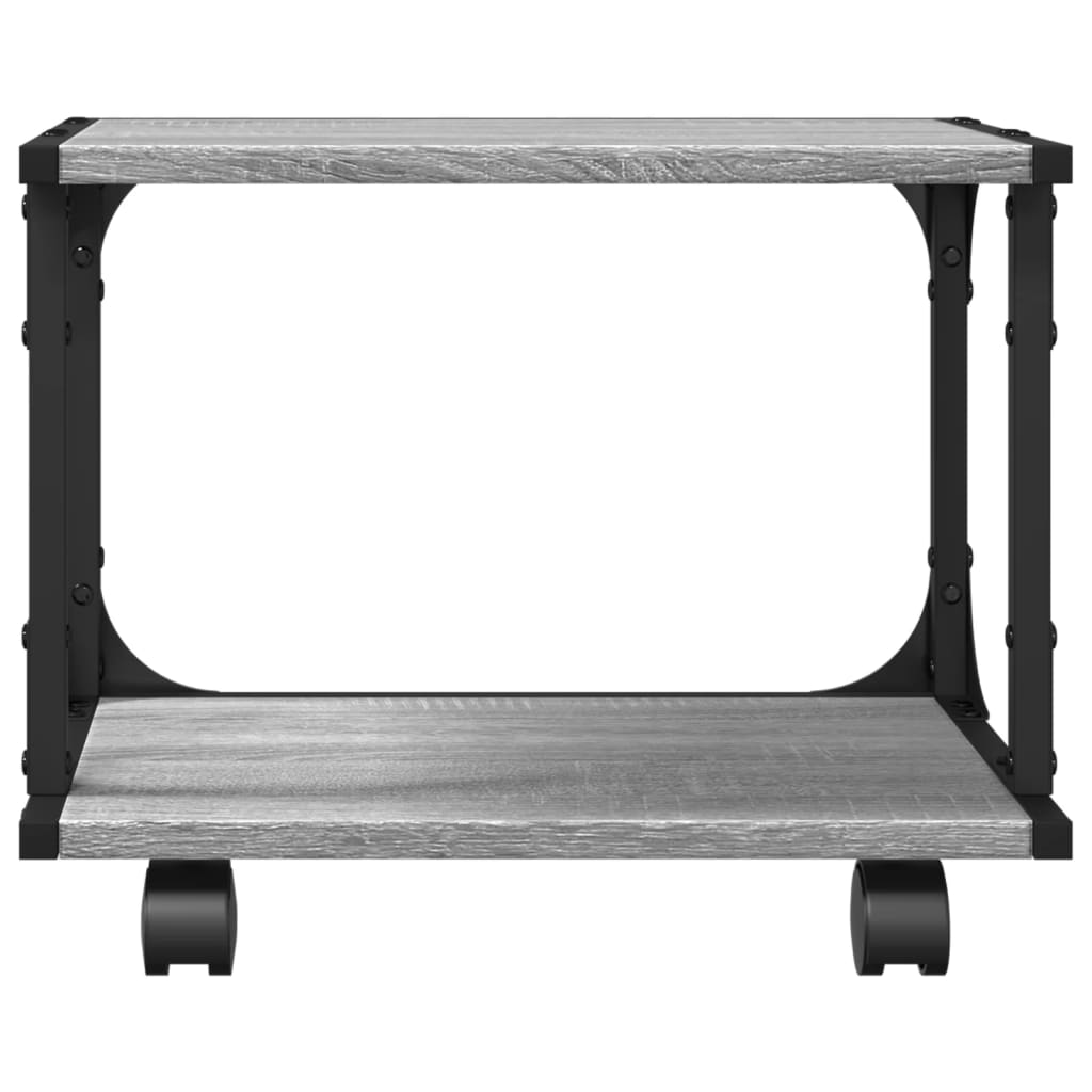 vidaXL Suport imprimantă 2 niveluri gri sonoma 41x28x33,5 cm lemn