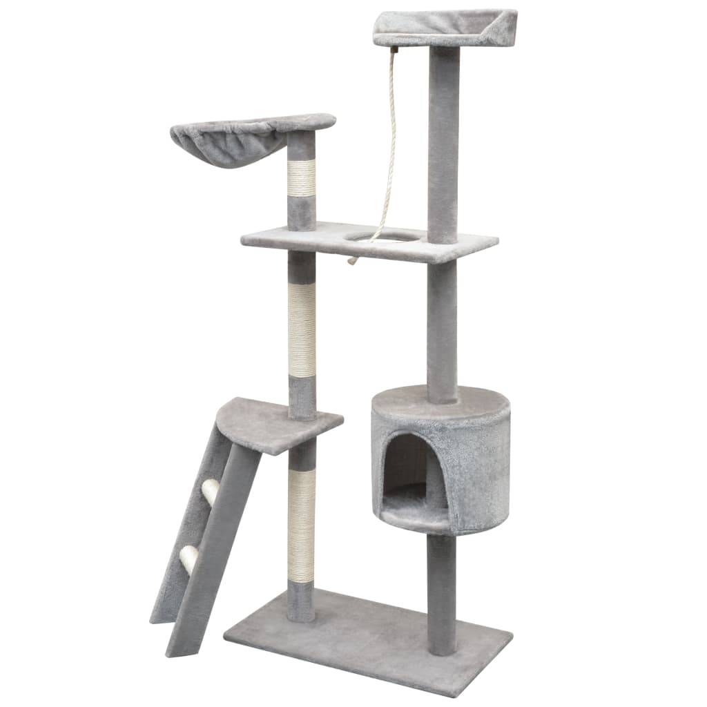 vidaXL Ansamblu pisici, stâlpi cu funie de sisal, 150 cm, gri