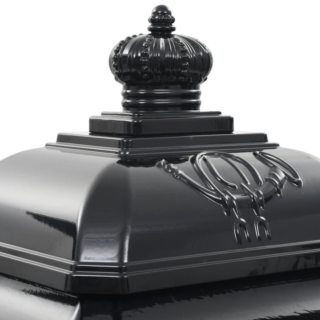 vidaXL Cutie poștală stâlp, aluminiu, stil vintage, inoxidabil, negru