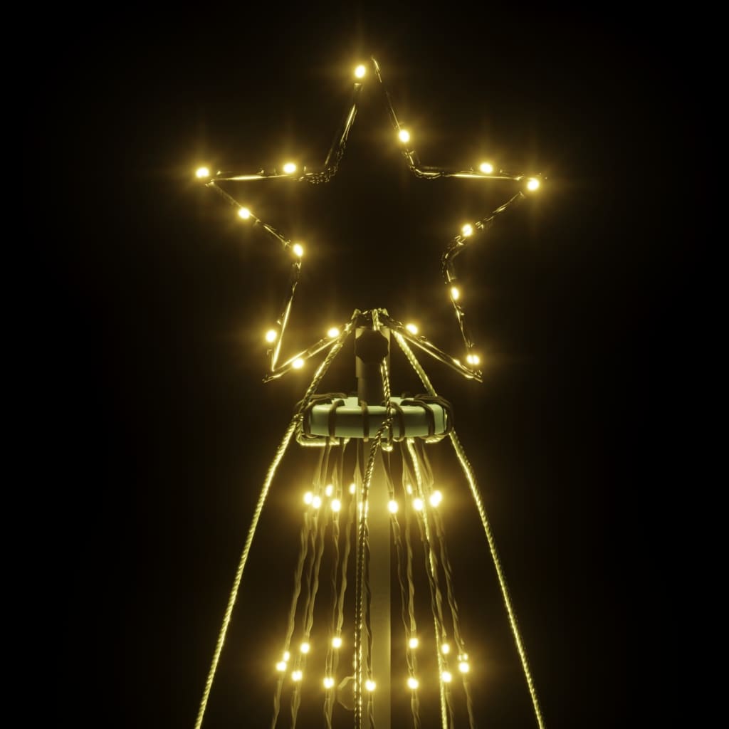 vidaXL Brad de Crăciun cu țăruș, 1134 LED-uri, alb cald, 800 cm