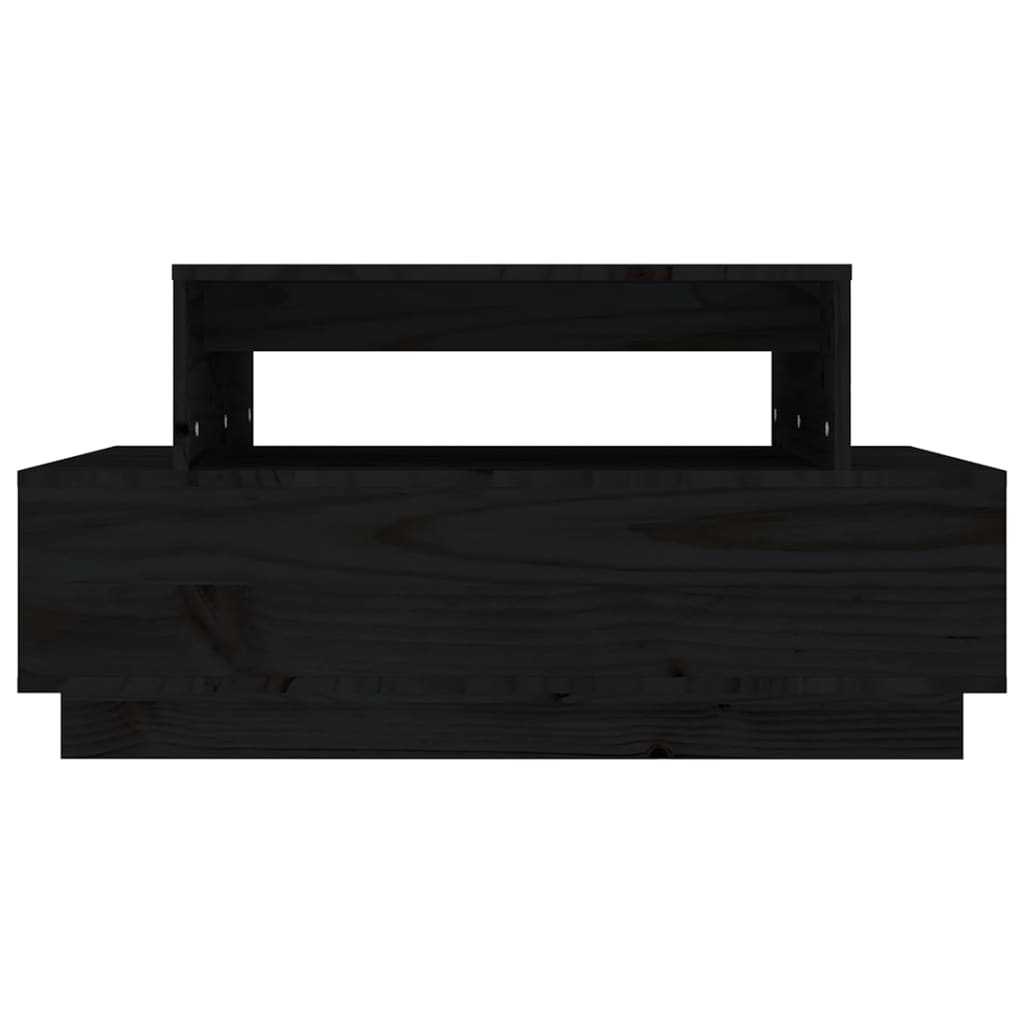 vidaXL Măsuță de cafea, negru, 80x55x40,5 cm, lemn masiv de pin