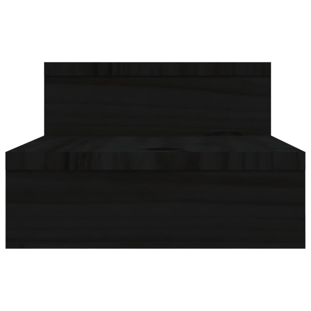 vidaXL Suport monitor, negru, (52-101)x22x14 cm, lemn masiv de pin