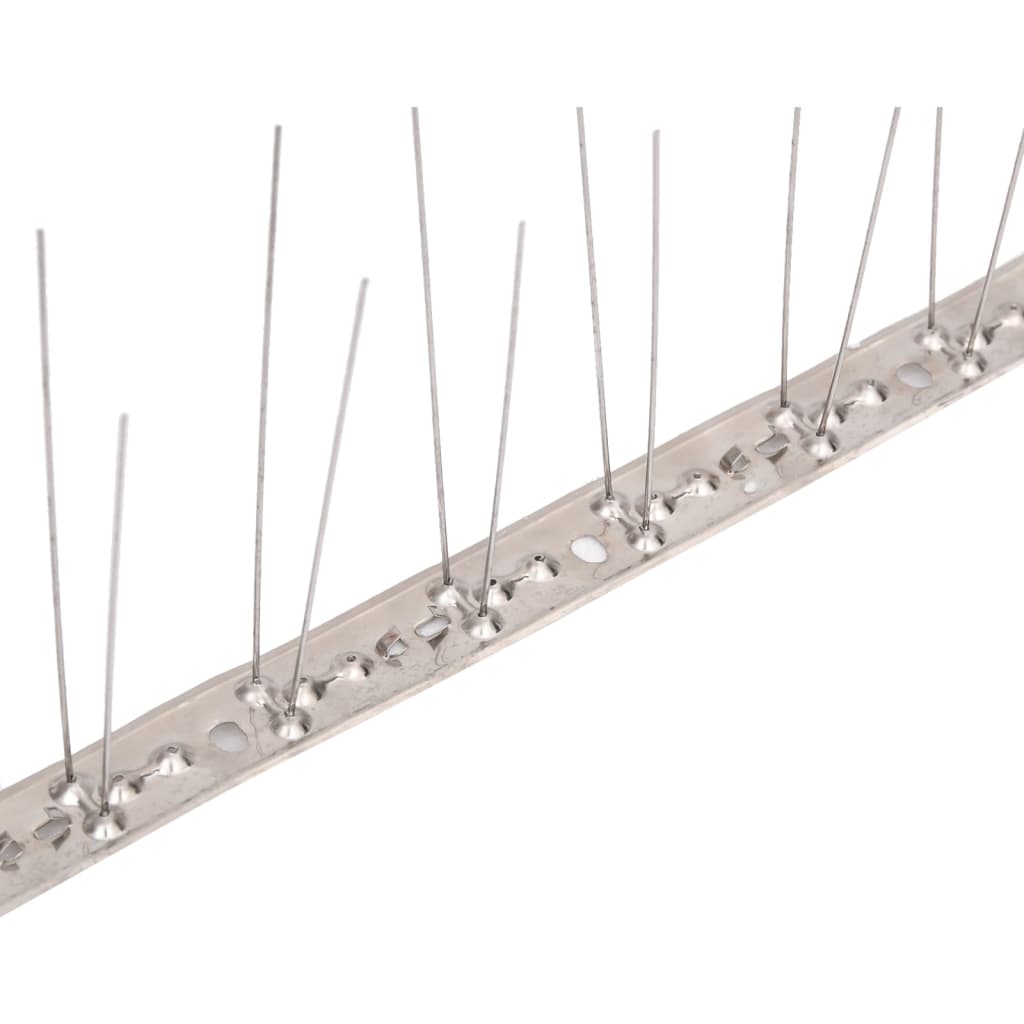 vidaXL Set bandă cu țepi antipăsări cu 2 rânduri, 20 buc., oțel, 10 m