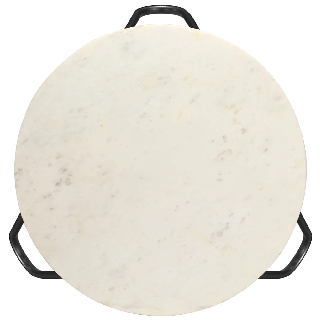 vidaXL Măsuță de cafea alb 65x65x42 cm piatră naturală aspect marmură
