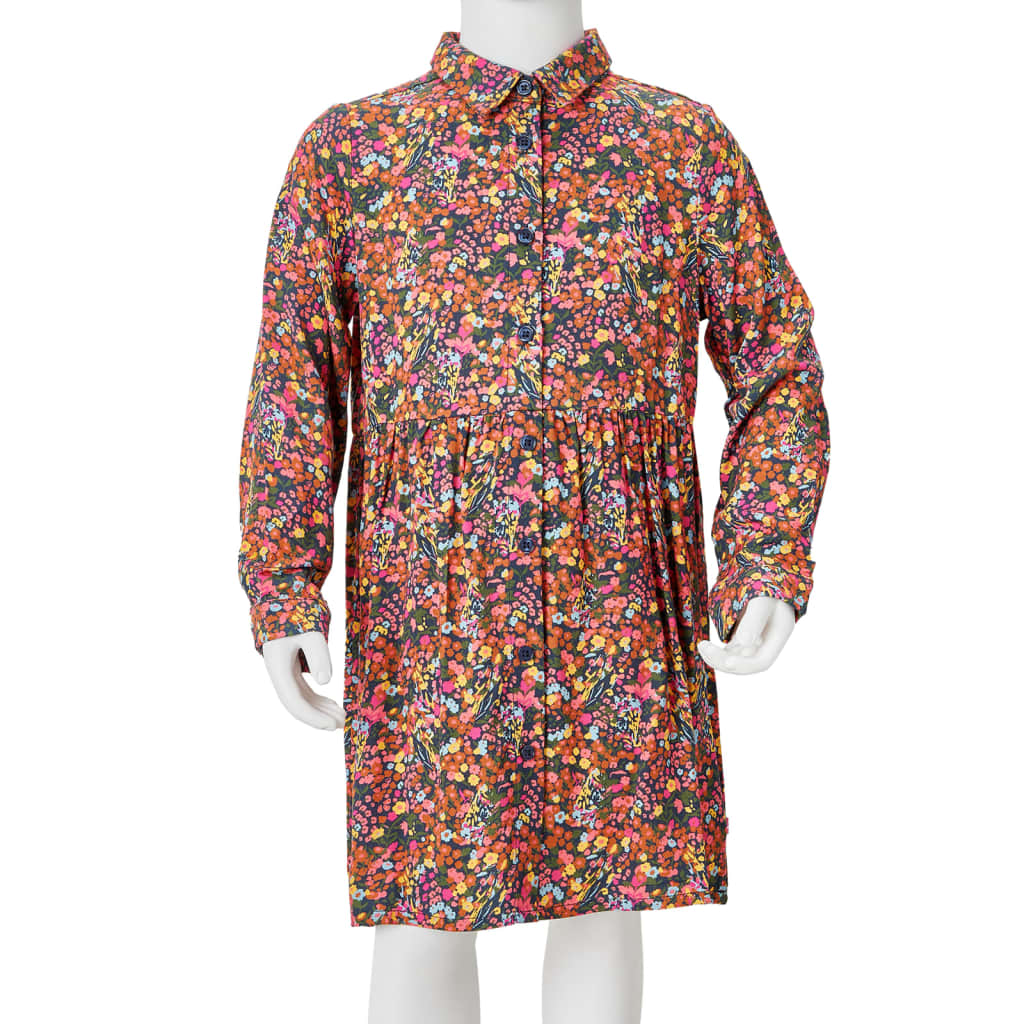 Rochie pentru copii cu mâneci lungi, multicolor, 92