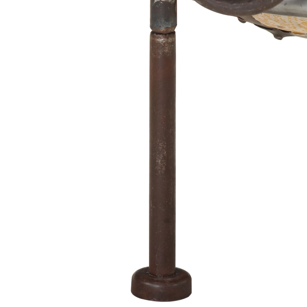vidaXL Vatră de foc rustică, colorată, Ø 60 cm, fier