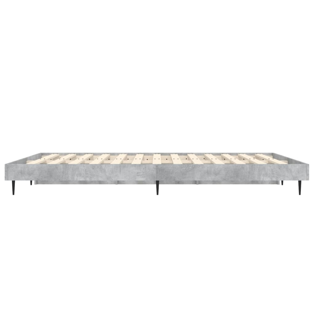 vidaXL Cadru de pat, gri beton, 120x190 cm, lemn prelucrat