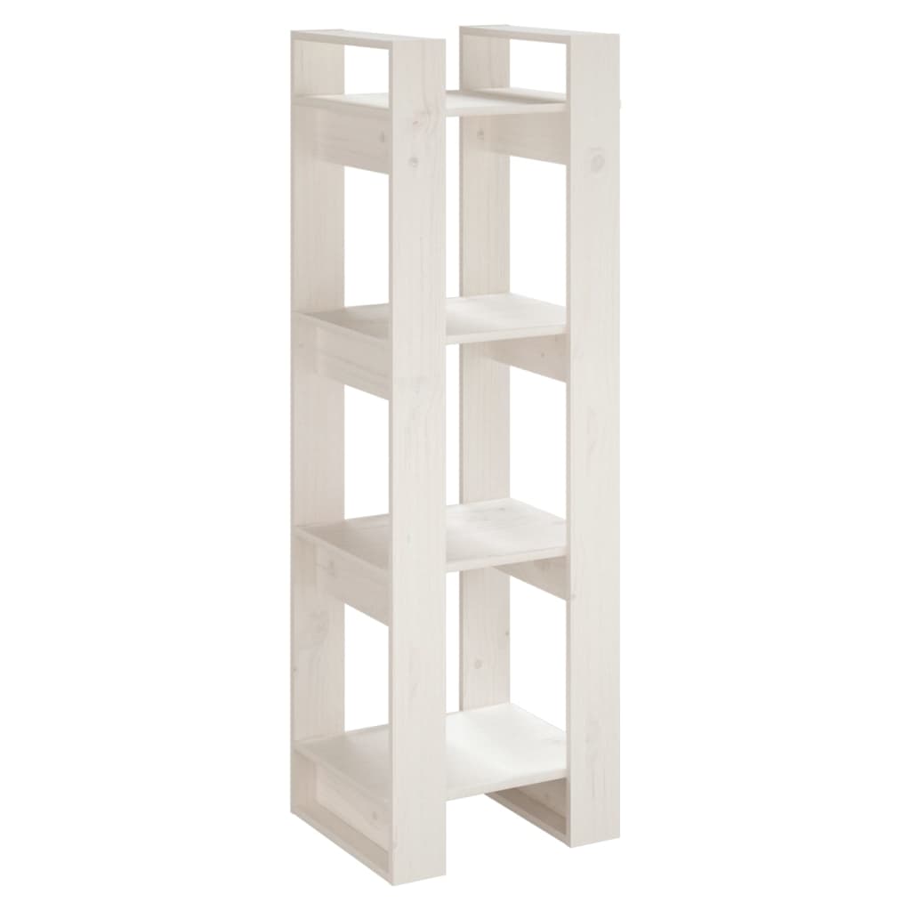 vidaXL Bibliotecă/Separator cameră, alb, 41x35x125 cm, lemn masiv pin