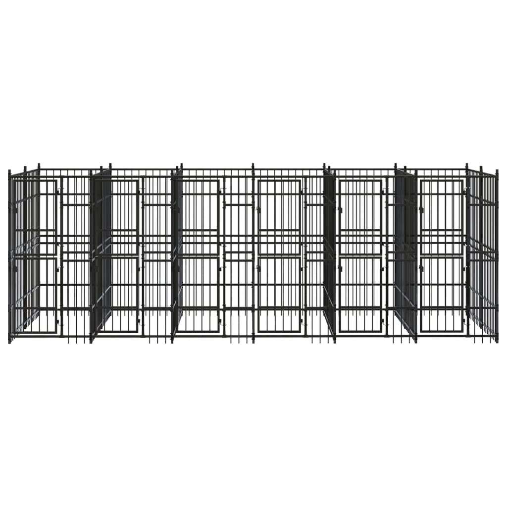 vidaXL Padoc pentru câini de exterior, 11,06 m², oțel