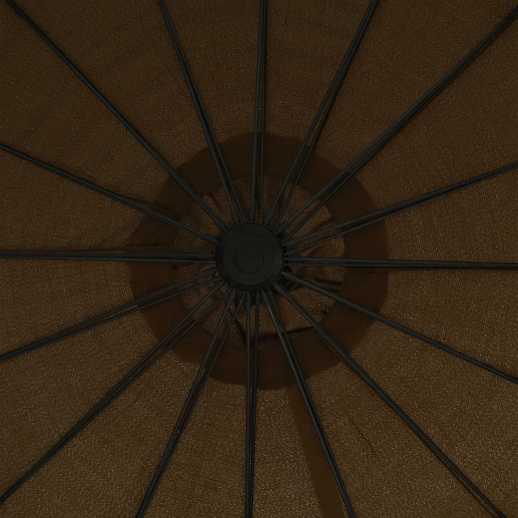 vidaXL Umbrelă de soare suspendată, gri taupe, 3 m, stâlp de aluminiu