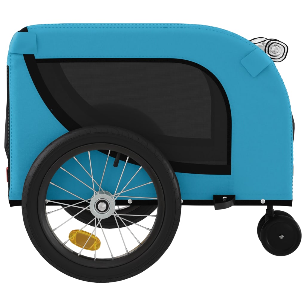 vidaXL Remorcă bicicletă animale companie, albastru/negru, oxford/fier