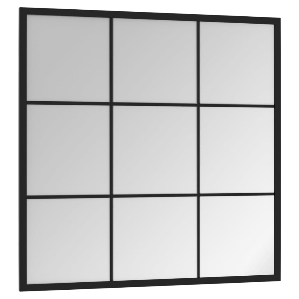 vidaXL Oglindă de perete, negru, 60x60 cm, metal
