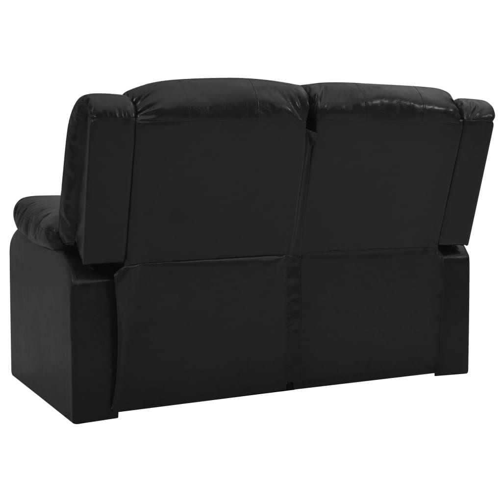 vidaXL Set canapea rabatabilă, 2 piese, negru, piele ecologică