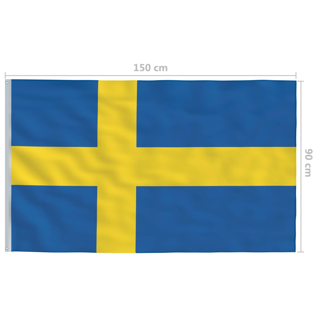 vidaXL Steag Suedia și stâlp din aluminiu, 6,2 m