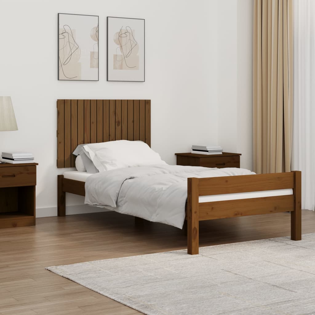 vidaXL Tăblie de pat pentru perete, maro miere, 95,5x3x60 cm
