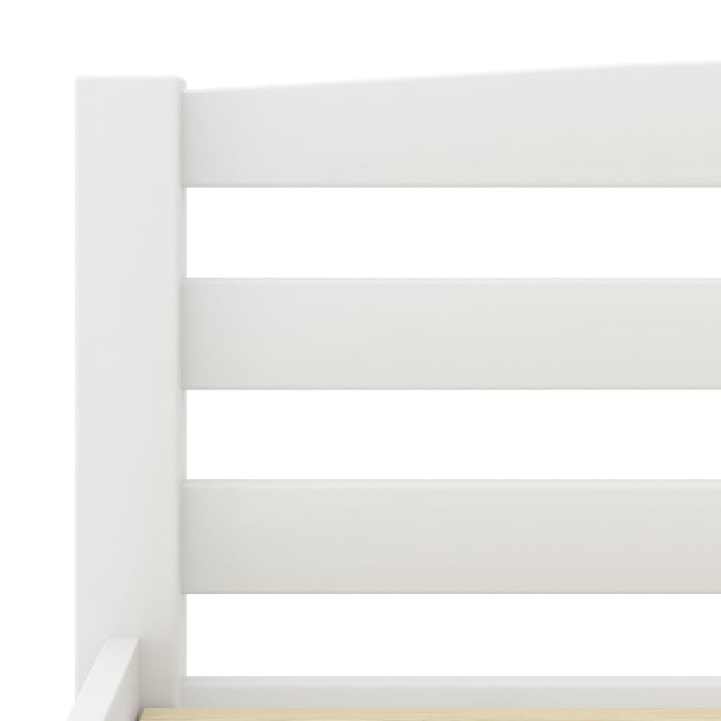 vidaXL Cadru de pat, alb, 90x200 cm, lemn de pin masiv