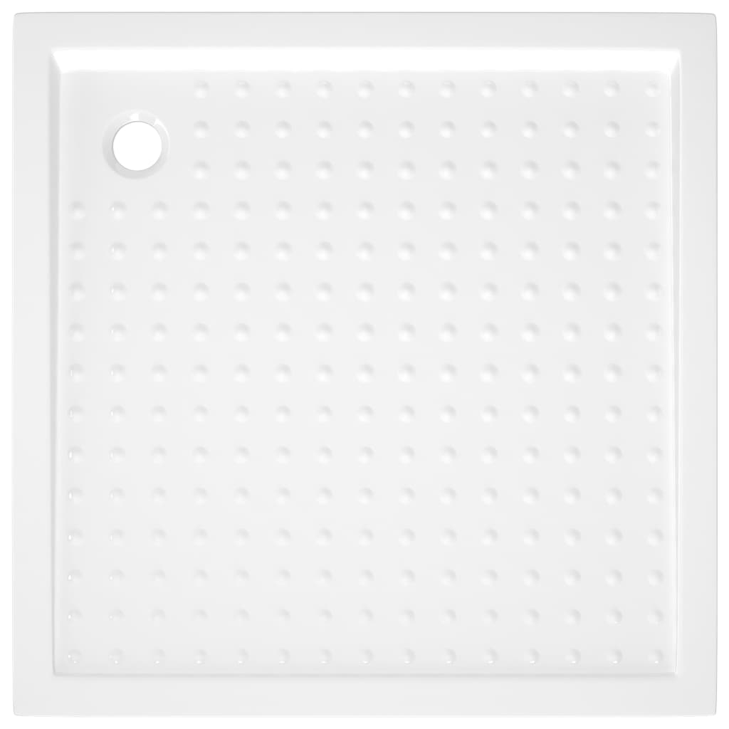 vidaXL Cădiță de duș cu puncte, alb, 80x80x4 cm, ABS