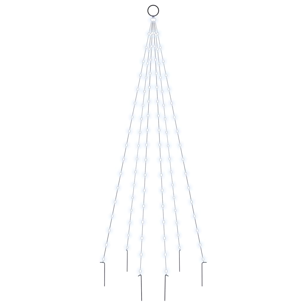 vidaXL Brad de Crăciun pe catarg, 108 LED-uri, alb rece, 180 cm