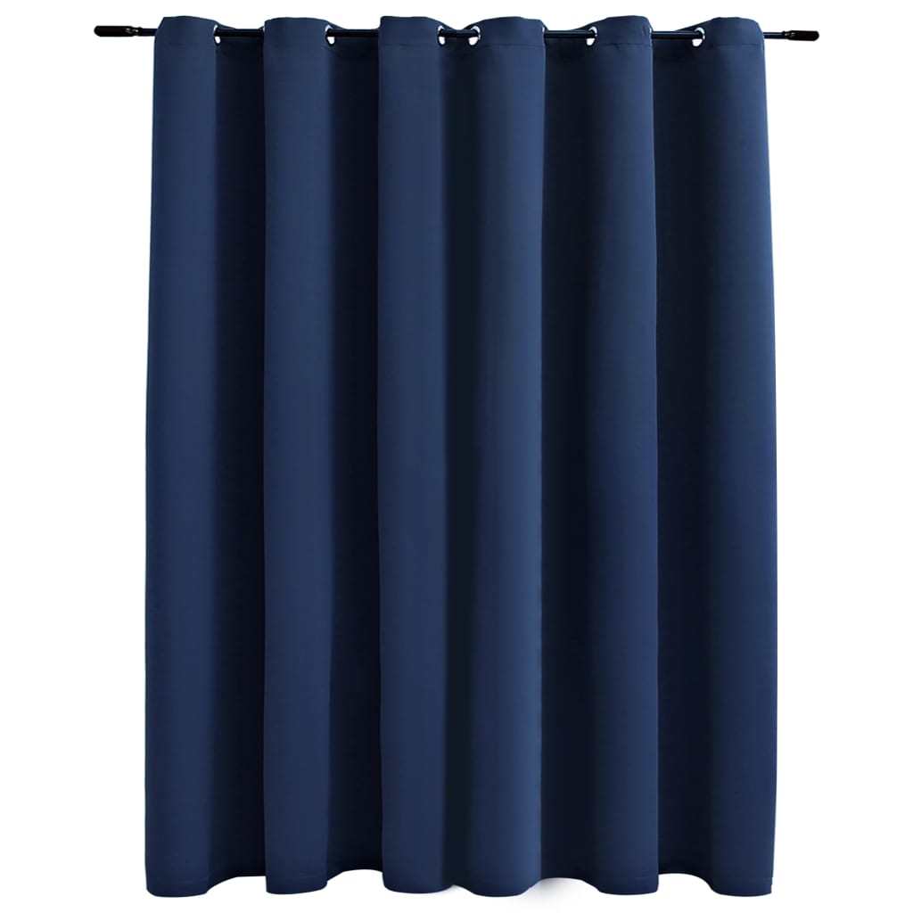 vidaXL Draperie opacă cu inele metalice, albastru, 290 x 245 cm