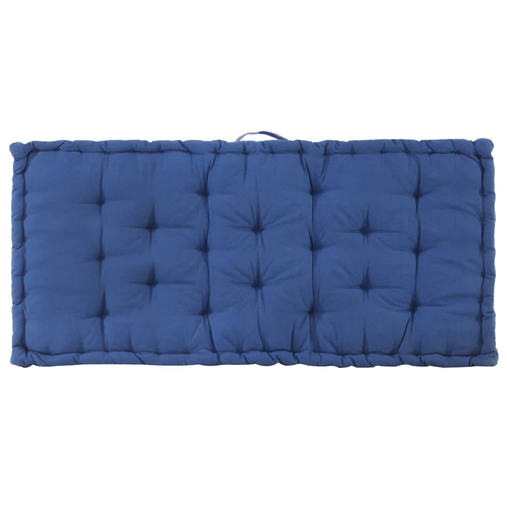vidaXL Pernă podea canapea din paleți, bleu, 120 x 80 x 10 cm, bumbac