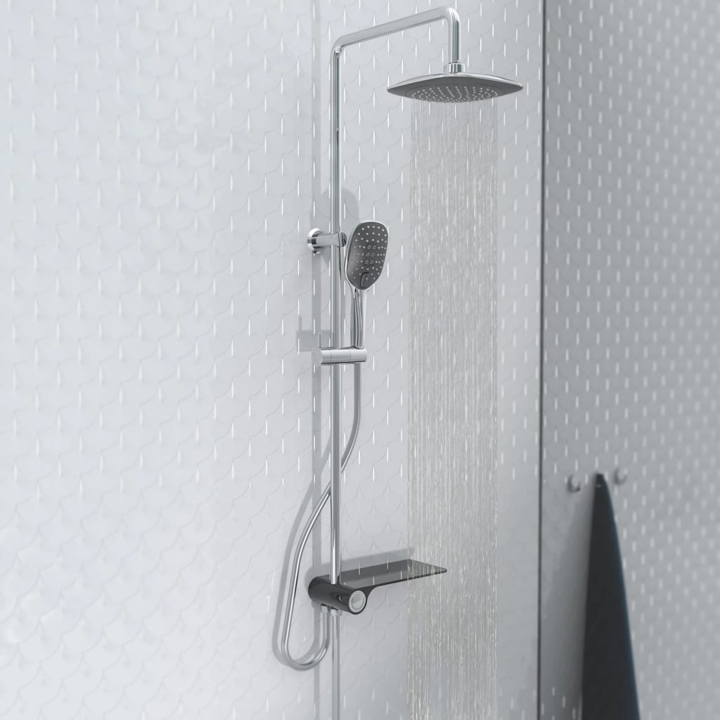 SCHÜTTE Set de duș cu tavă laterală „AQUASTAR”, crom-antracit