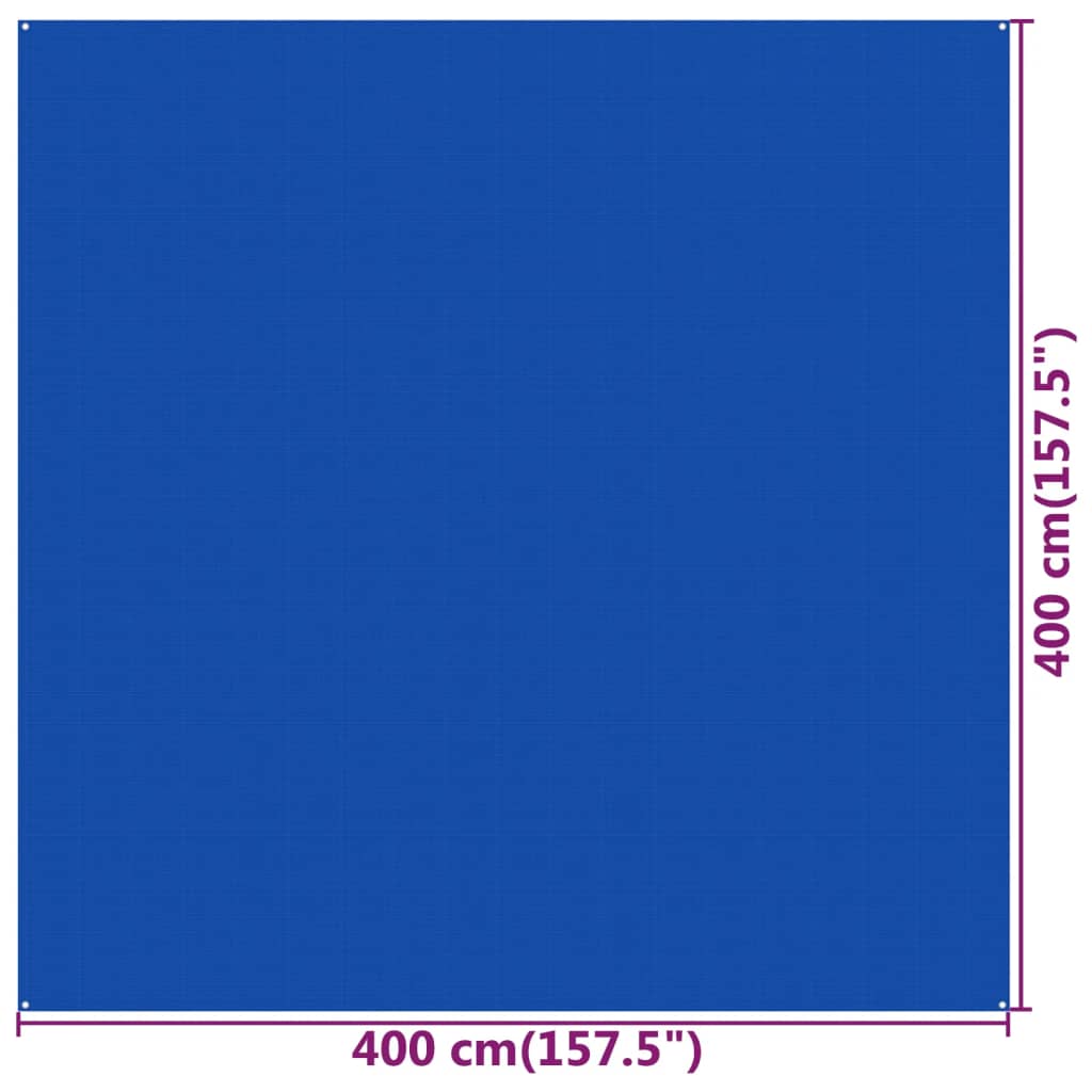 vidaXL Covor pentru cort, albastru, 400x400 cm, HDPE