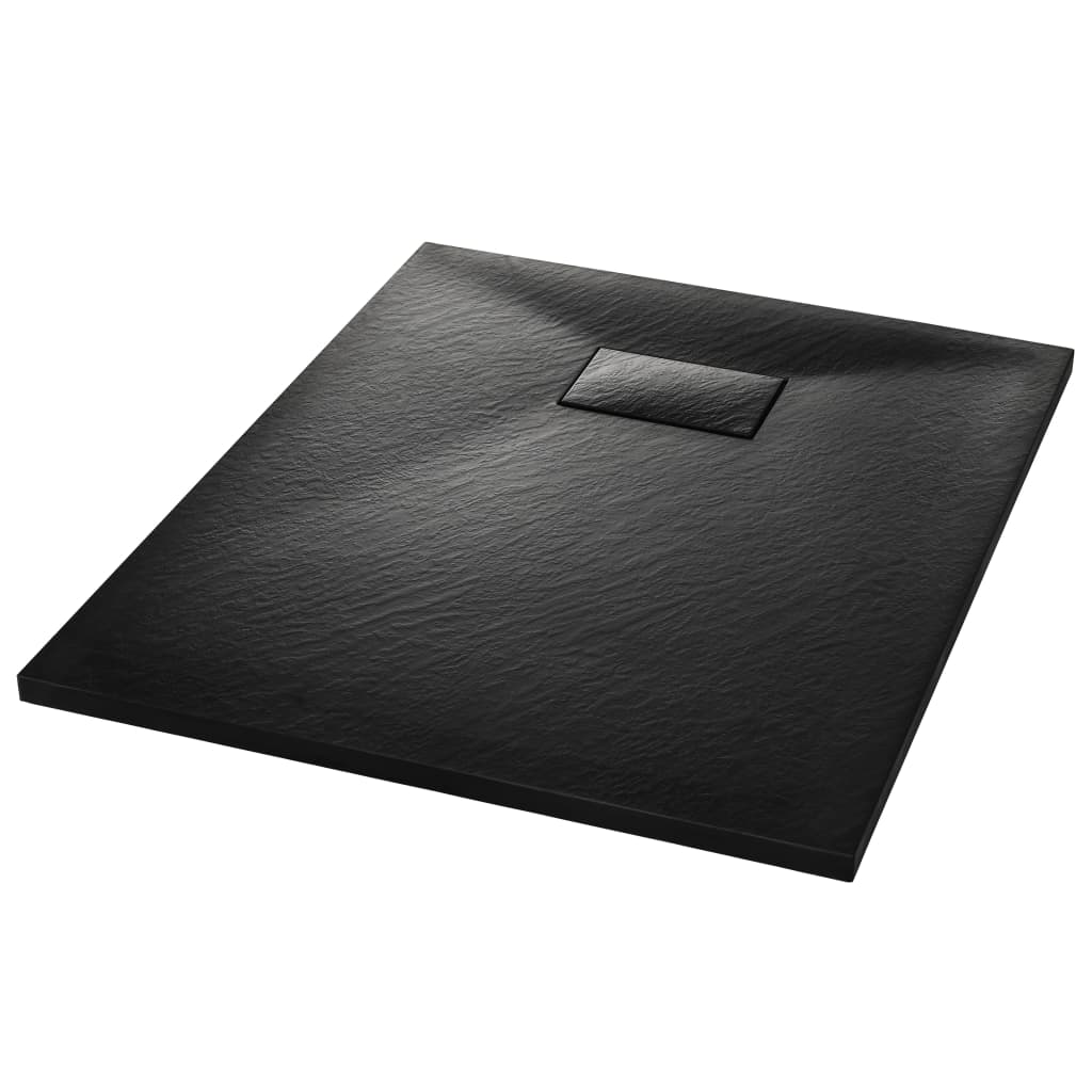 vidaXL Cădiță de duș, negru, 90 x 70 cm, SMC